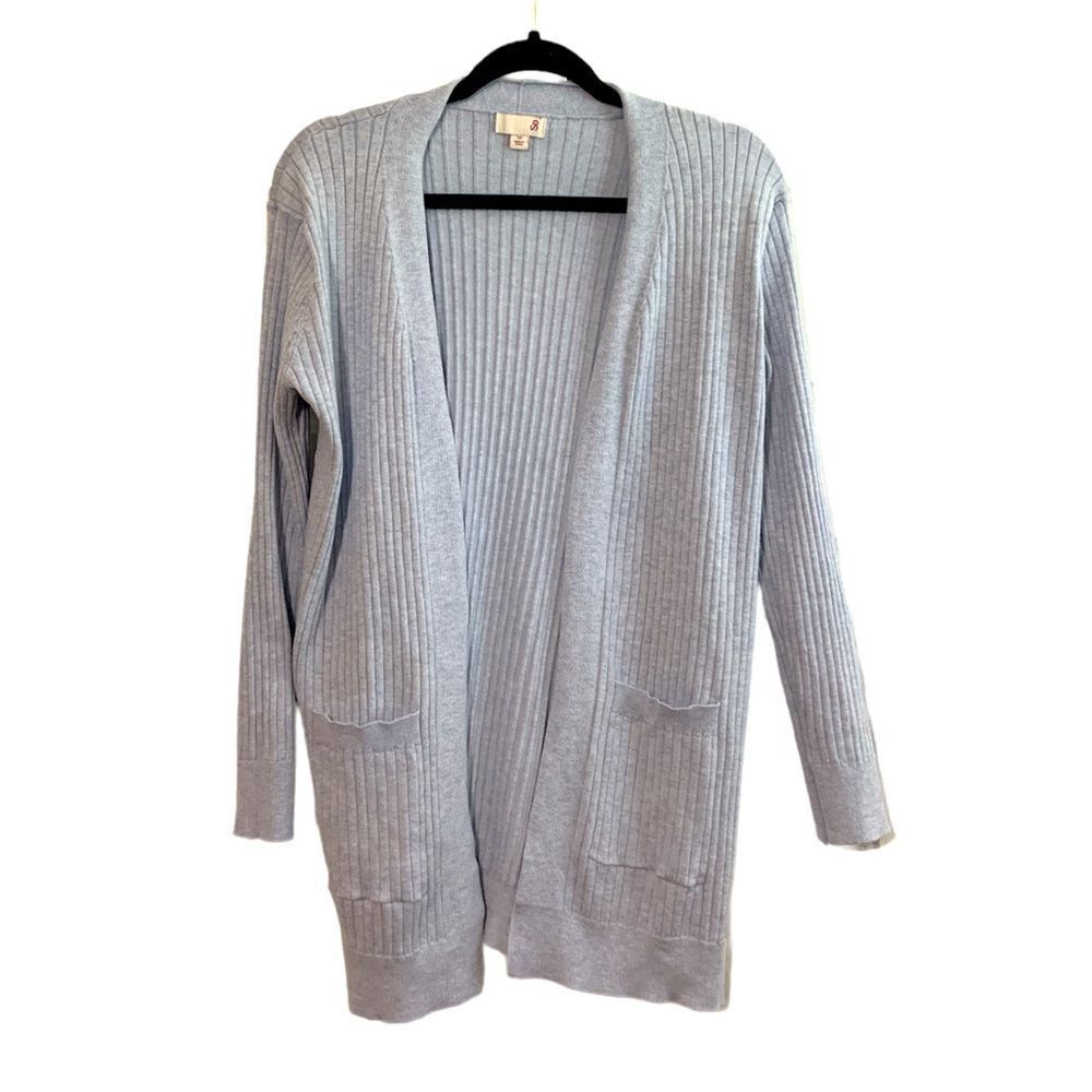 So light blue open front long cardigan size Medium